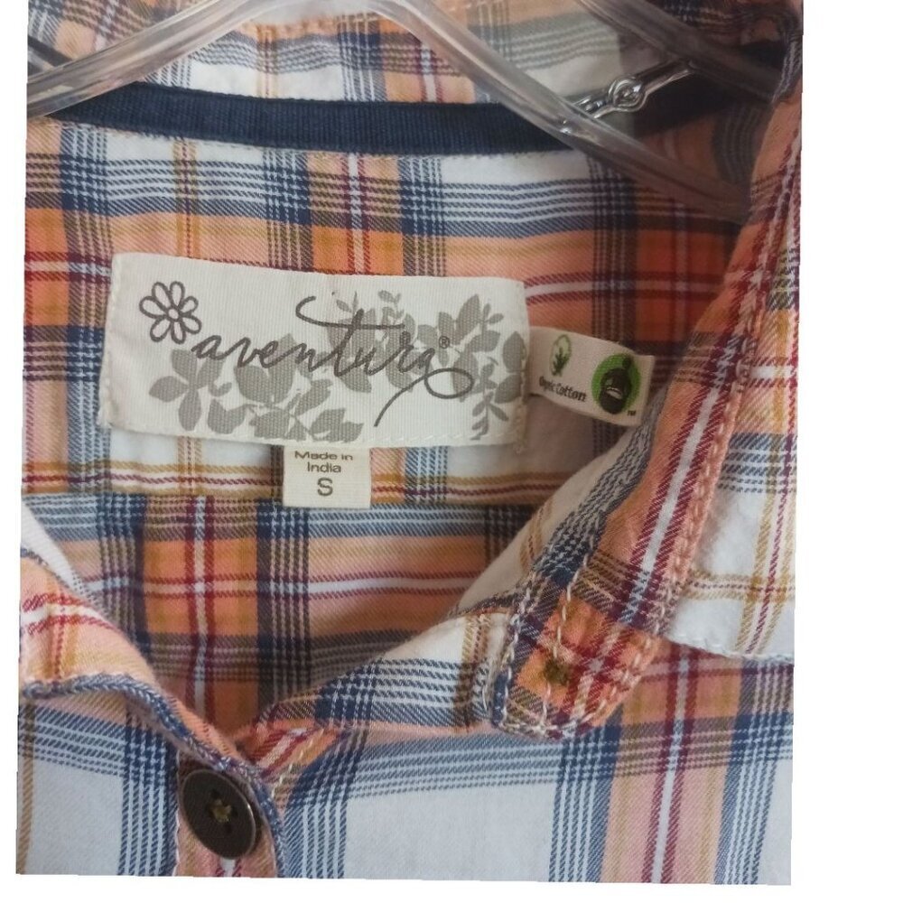 Aventura Women Plaid Button-Up Long-Sleeve Shirt Organic Cotton Multicolor Small - Picture 3 of 14